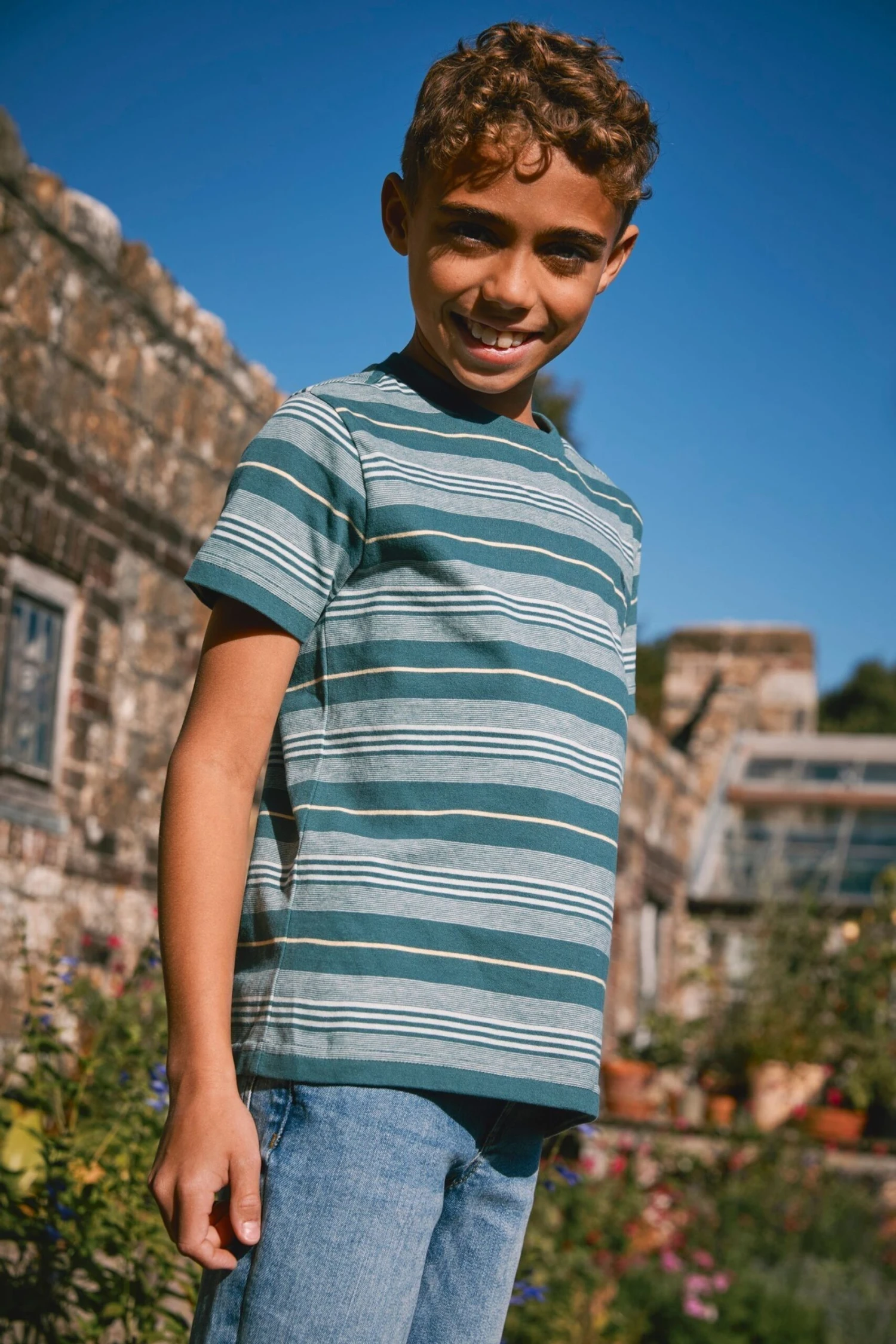 FatFace Green Seaton Stripe T-Shirt 3 FatFace Green Seaton Stripe T-Shirt