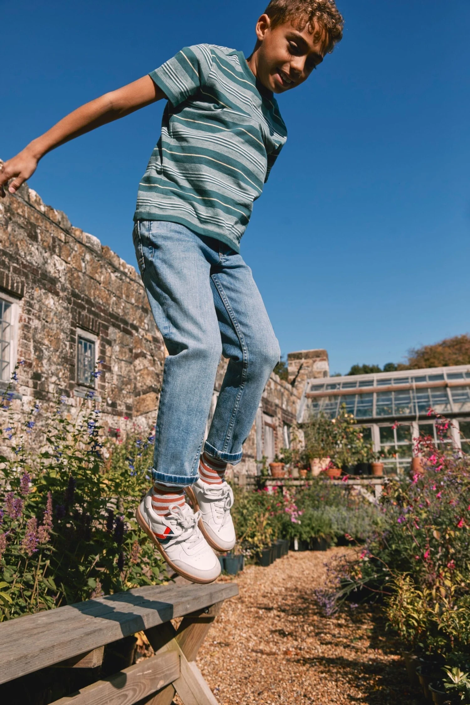 FatFace Green Seaton Stripe T-Shirt 4 FatFace Green Seaton Stripe T-Shirt - Image 2