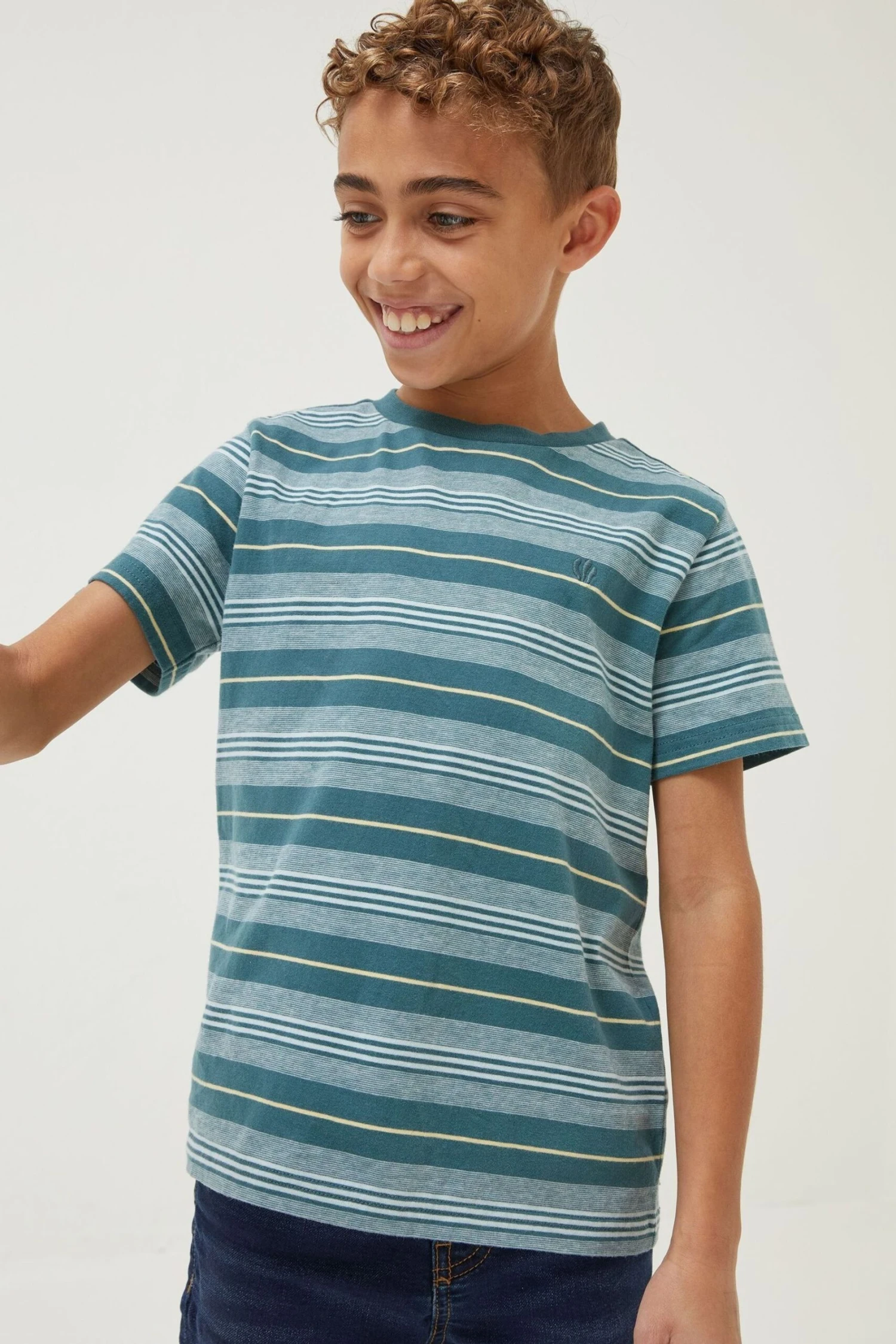 FatFace Green Seaton Stripe T-Shirt 5 FatFace Green Seaton Stripe T-Shirt - Image 3