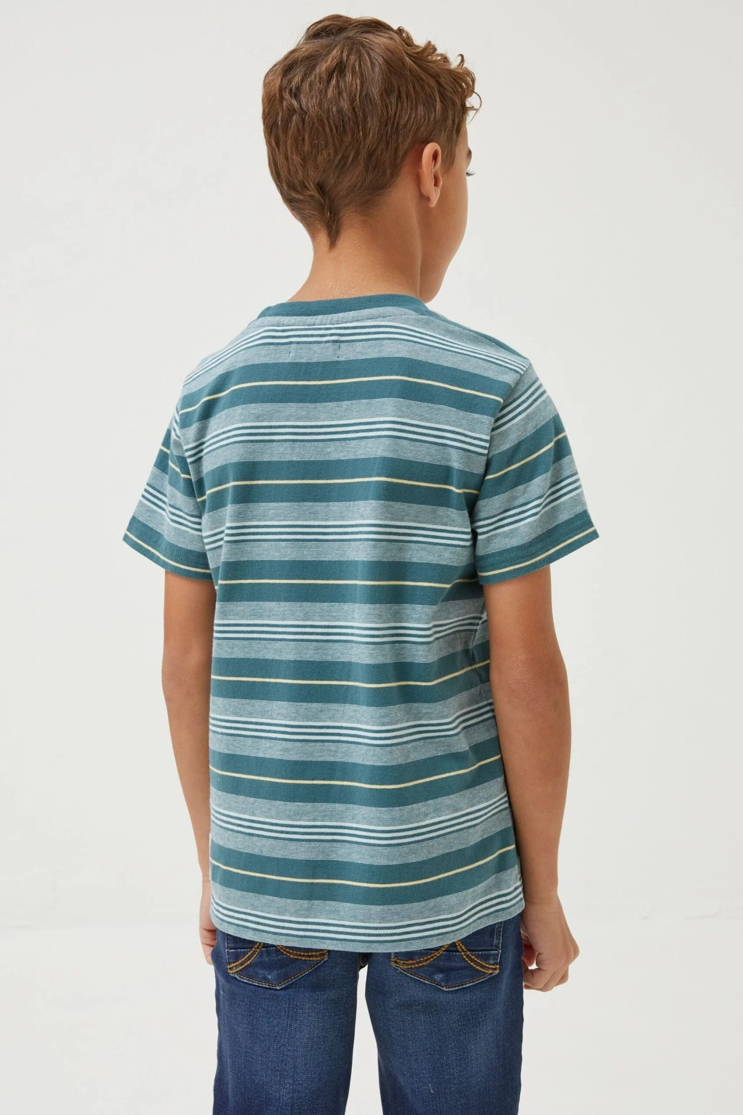 FatFace Green Seaton Stripe T-Shirt 6 FatFace Green Seaton Stripe T-Shirt - Image 4