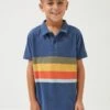 FatFace Blue Bramber Panel Stripe Polo Shirt -Fat Face Shop D61468s