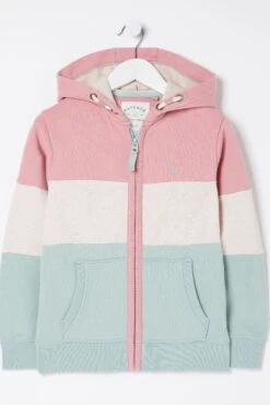FatFace Pink Colourblock Hoodie