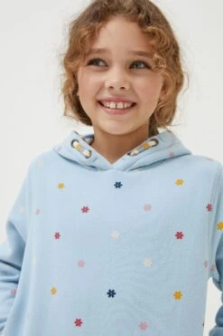 FatFace Blue All Over Flower Print Hoodie -Fat Face Shop D61477s4