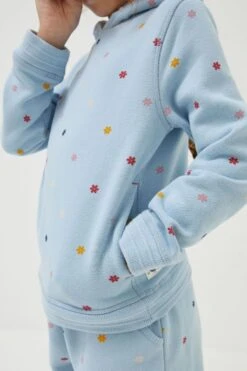 FatFace Blue All Over Flower Print Hoodie -Fat Face Shop D61477s5