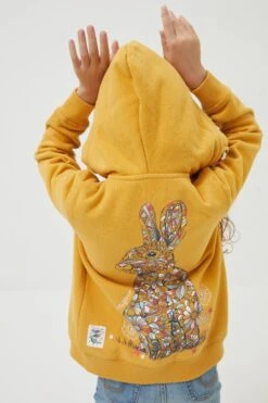 FatFace Yellow Bunny Zip Through Hoodie -Fat Face Shop D61478s7