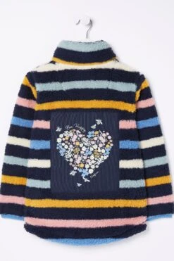 FatFace Blue Striped Fleece Sweatshirt -Fat Face Shop D61479s5