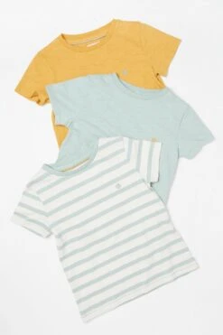 FatFace Yellow Short Sleeve T-Shirts 3 Pack