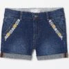 FatFace Blue Floral Embroidered Shorts -Fat Face Shop D61698s
