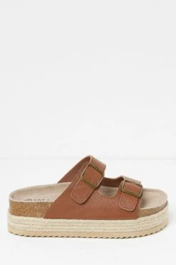 FatFace Meldon Brown Flatform Sandals