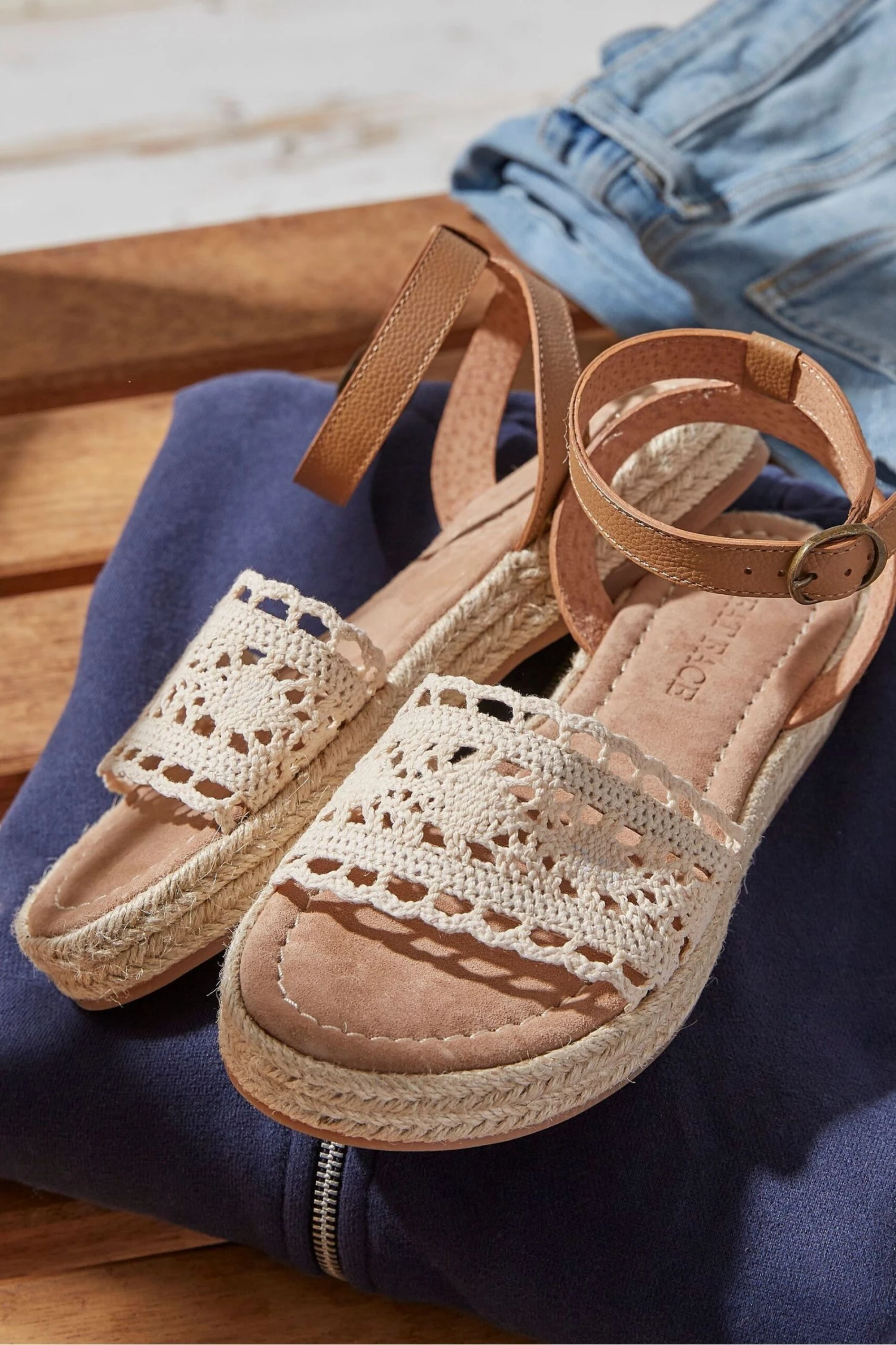 FatFace Natural Tilly Crochet Sandals 5 FatFace Natural Tilly Crochet Sandals - Image 3