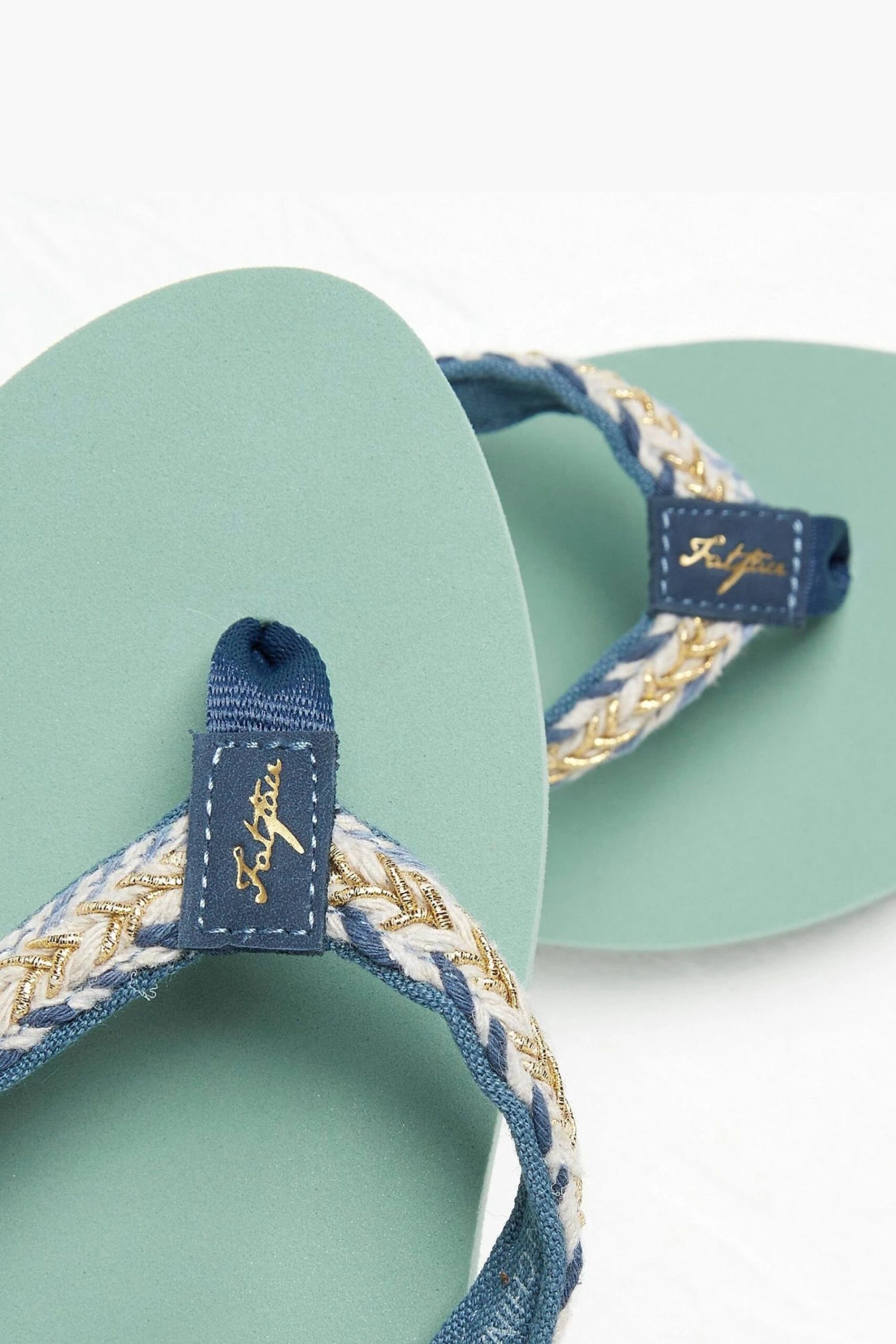 FatFace Green Pentle Flip Flops 4 FatFace Green Pentle Flip Flops - Image 2