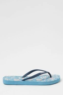 FatFace Blue Portloe Floral Flip Flops