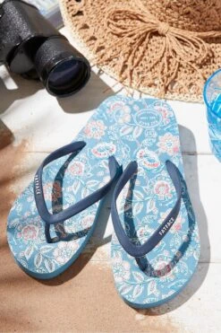 FatFace Blue Portloe Floral Flip Flops -Fat Face Shop D63 754s3