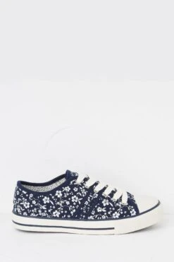 FatFace Blue Lola Floral Canvas Trainers