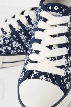FatFace Blue Lola Floral Canvas Trainers -Fat Face Shop D63 759s3