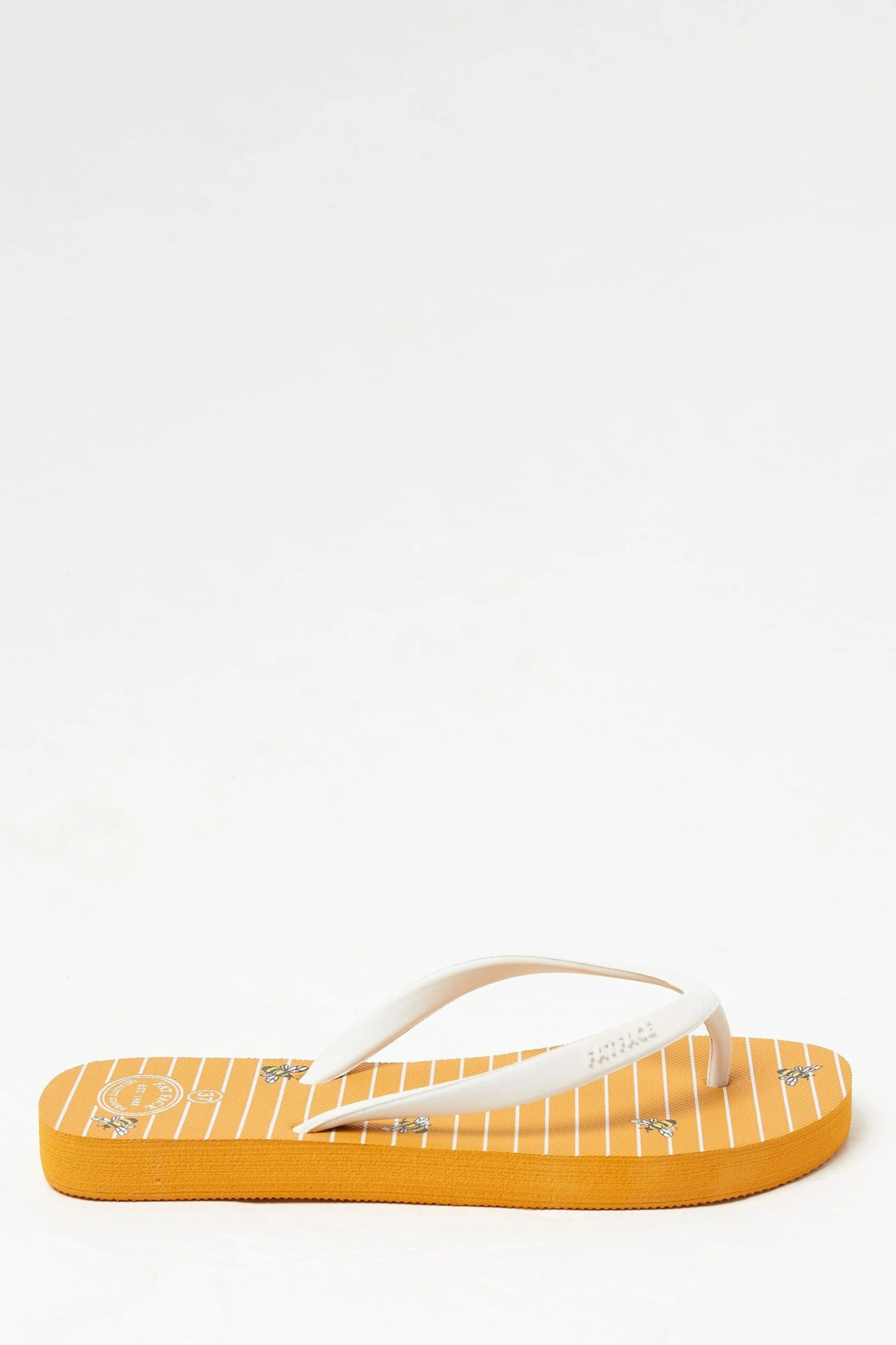 FatFace Yellow Portloe Bee Print Flip Flops 3 FatFace Yellow Portloe Bee Print Flip Flops