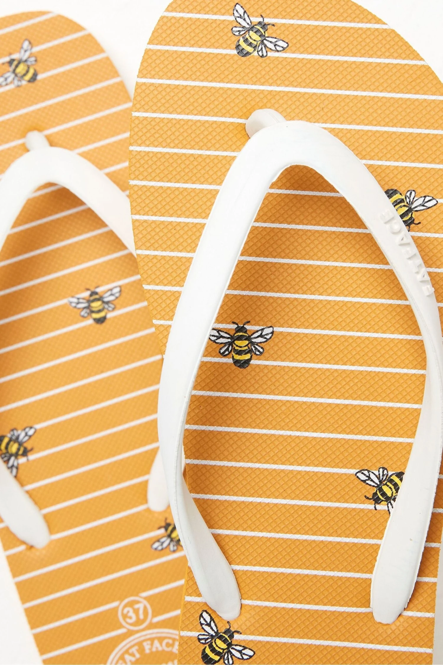 FatFace Yellow Portloe Bee Print Flip Flops 4 FatFace Yellow Portloe Bee Print Flip Flops - Image 2