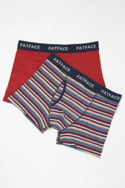 FatFace Red Portland Boxers 2 Pack