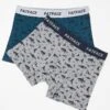 FatFace Green Shark Print Boxers 2 Pack -Fat Face Shop D64427s