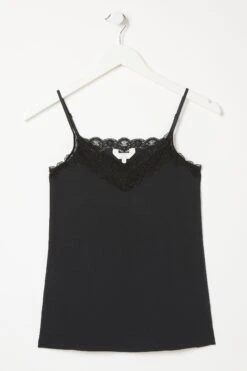 FatFace Black V-Neck Lace Vest -Fat Face Shop D64455s4