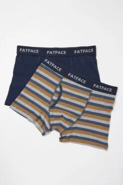FatFace Blue Dorset Stripe Boxers Two Pack