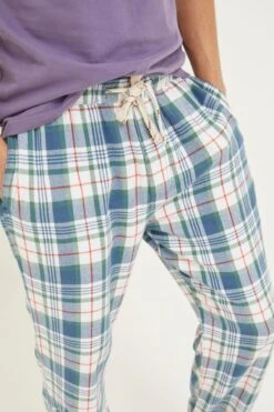 FatFace Blue Hawling Light Check Pyjama Bottoms 10 FatFace Blue Hawling Light Check Pyjama Bottoms -Fat Face Shop D64485s4