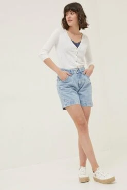 FatFace White Rose Cardigan