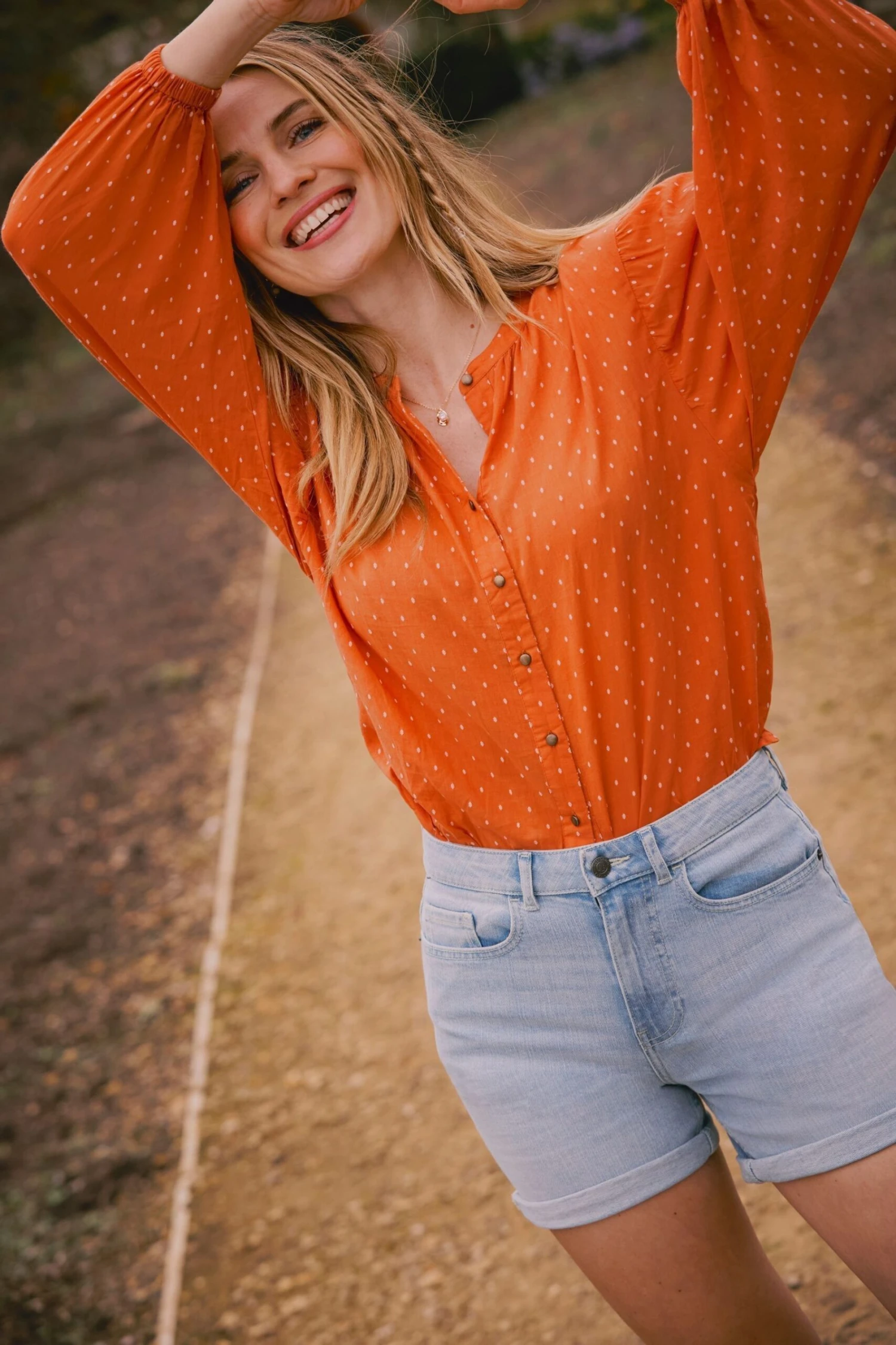 FatFace Brown Jude Jacquard Blouse 4 FatFace Brown Jude Jacquard Blouse - Image 2