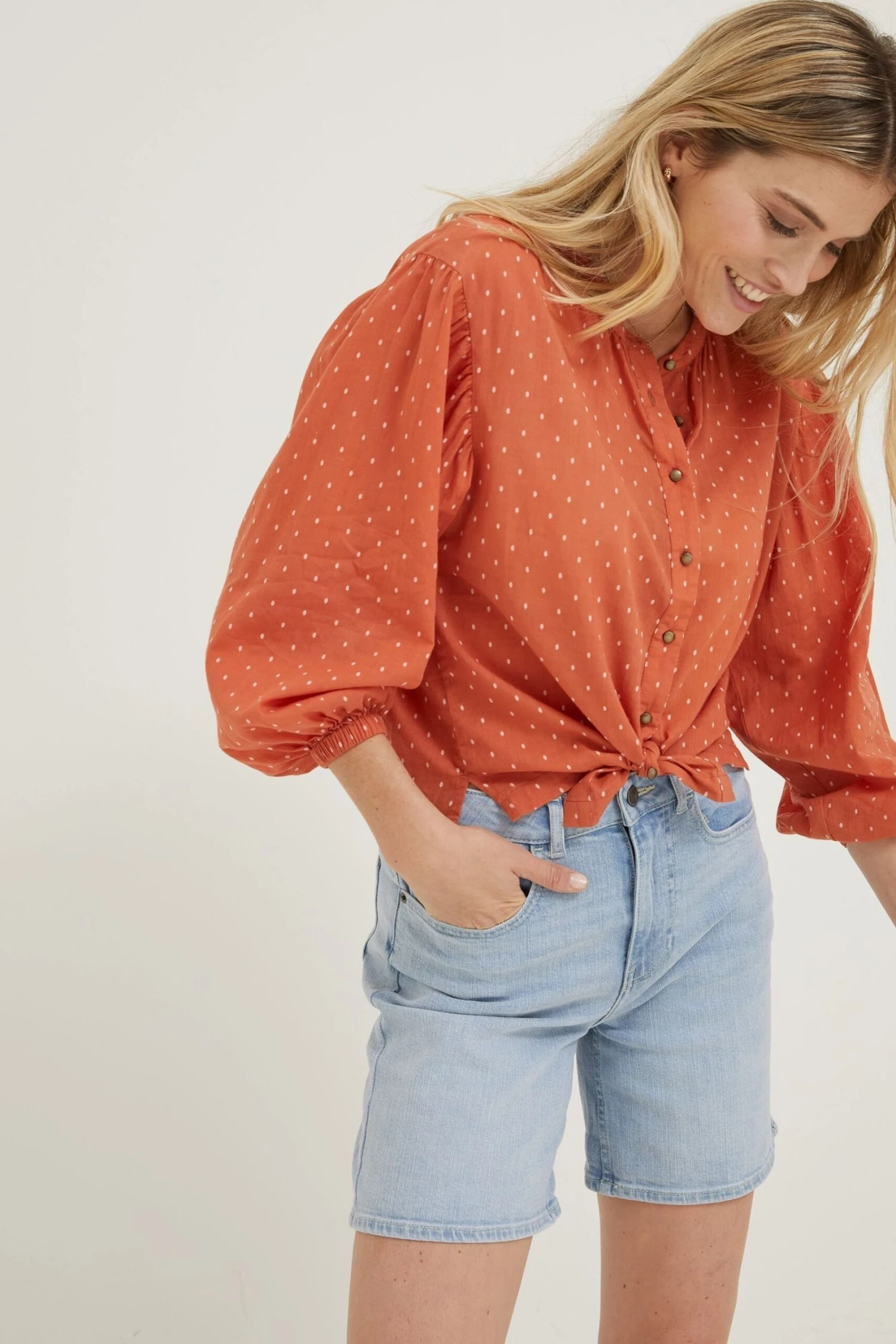 FatFace Brown Jude Jacquard Blouse 7 FatFace Brown Jude Jacquard Blouse - Image 5