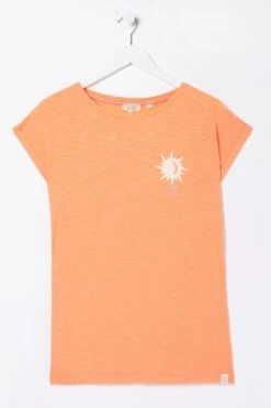 FatFace Orange Ivy Breathe Deeply Graphic T-Shirt -Fat Face Shop D69776s6