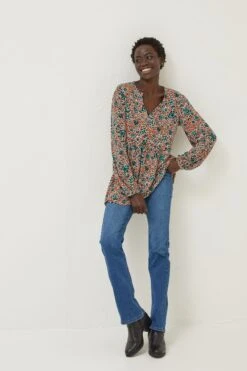 FatFace Orange Poppy Sketch Floral Tunic -Fat Face Shop D69777s2