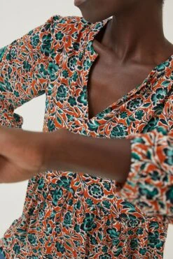 FatFace Orange Poppy Sketch Floral Tunic -Fat Face Shop D69777s4