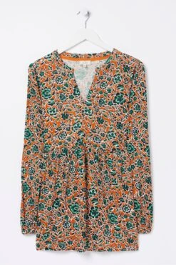 FatFace Orange Poppy Sketch Floral Tunic -Fat Face Shop D69777s5