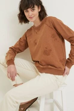 FatFace Becky Brown Embroidered Crew Sweat Top