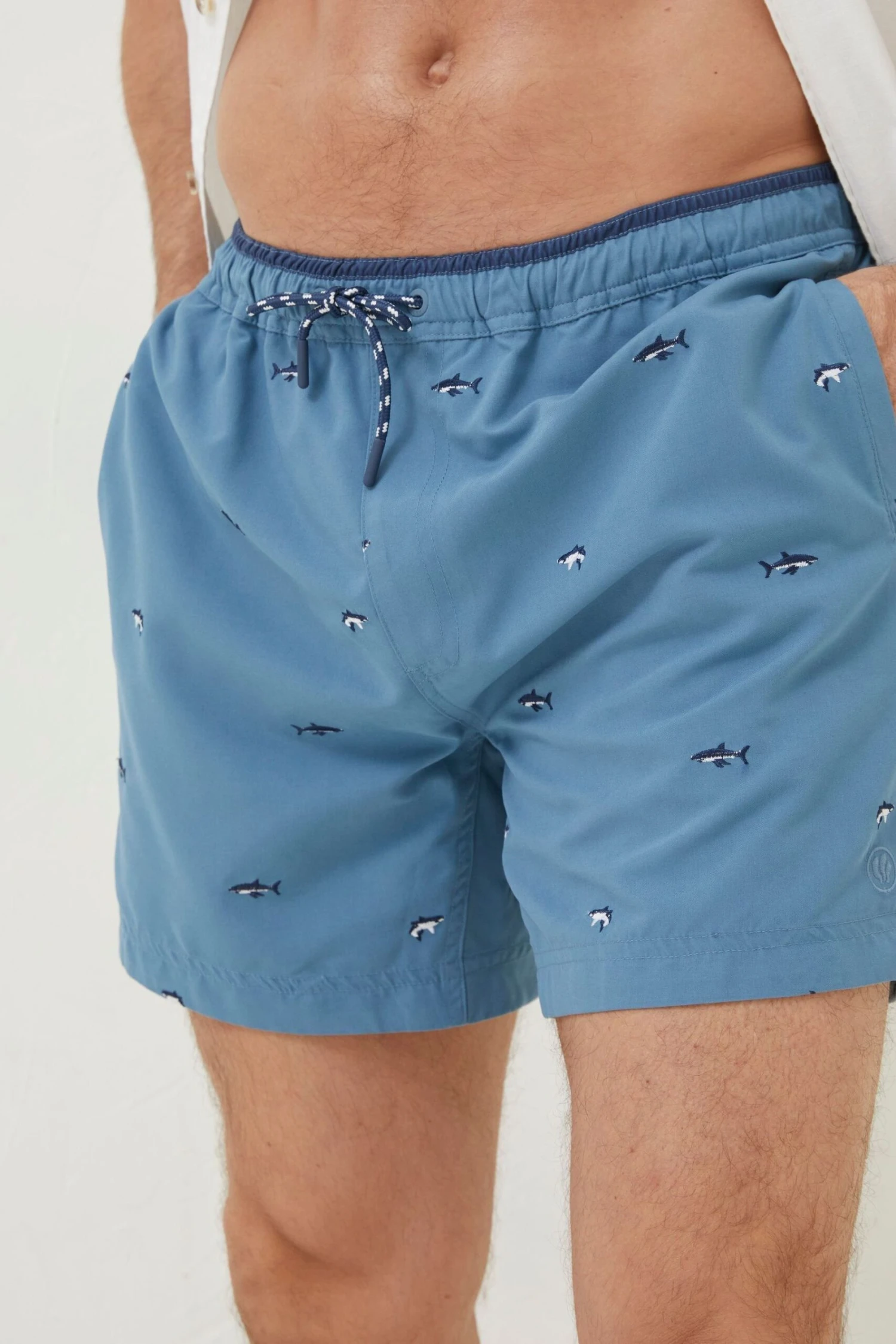 FatFace Blue Trevose Shark Swim Shorts 6 FatFace Blue Trevose Shark Swim Shorts - Image 4