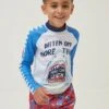 FatFace White Sidney Shark Rash Vest -Fat Face Shop D70264s