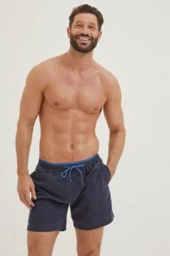 FatFace Blue Trevose Plain Swim Shorts