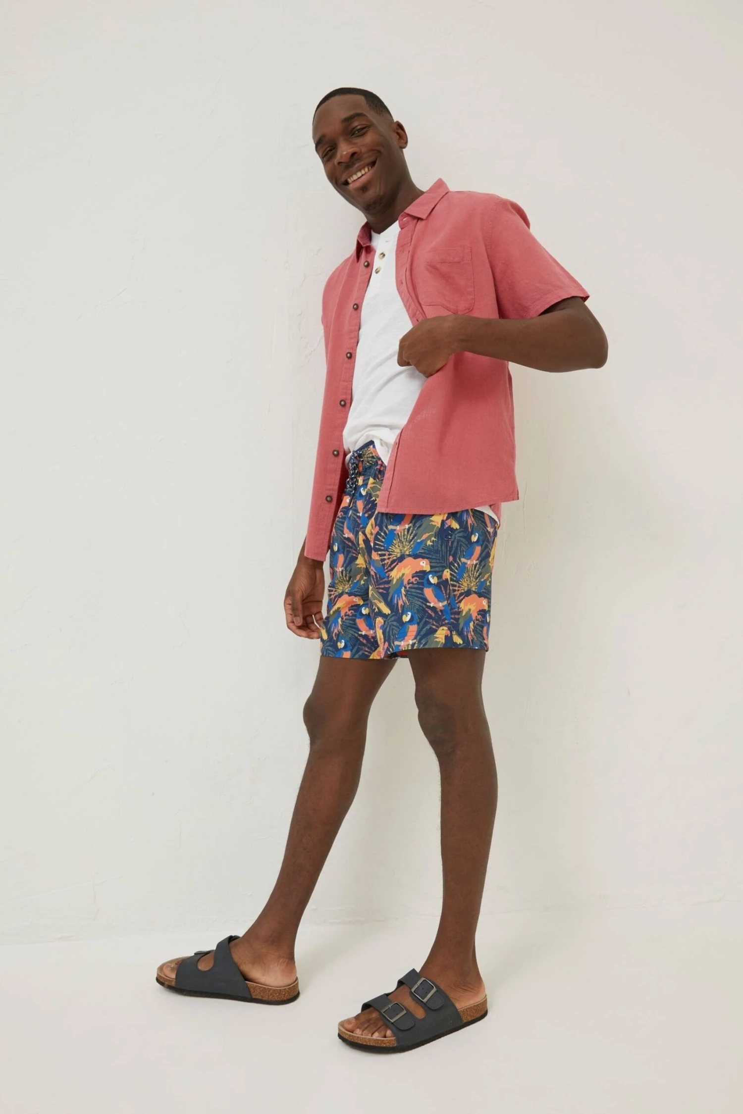 FatFace Blue Trevose Parrot Swim Shorts 4 FatFace Blue Trevose Parrot Swim Shorts - Image 2