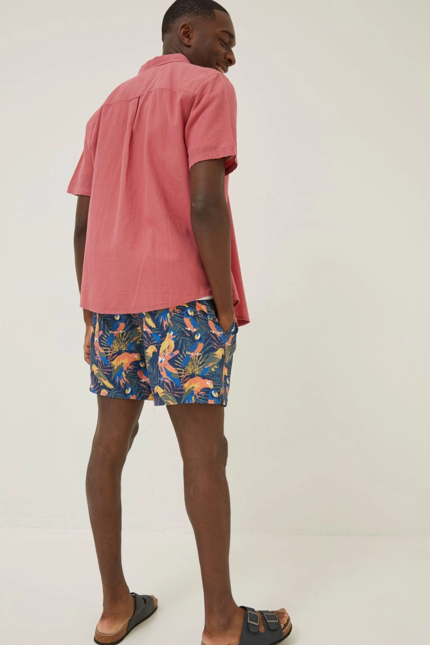 FatFace Blue Trevose Parrot Swim Shorts 5 FatFace Blue Trevose Parrot Swim Shorts - Image 3