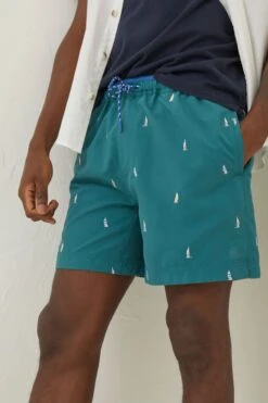 FatFace Green Trevose Boat Swim Shorts