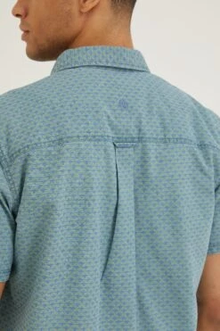 FatFace Green Geo Indigo Print Shirt -Fat Face Shop D70277s4