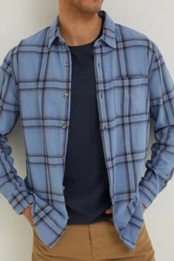 FatFace Blue Ockley Ombre Check Shirt -Fat Face Shop D70278s3