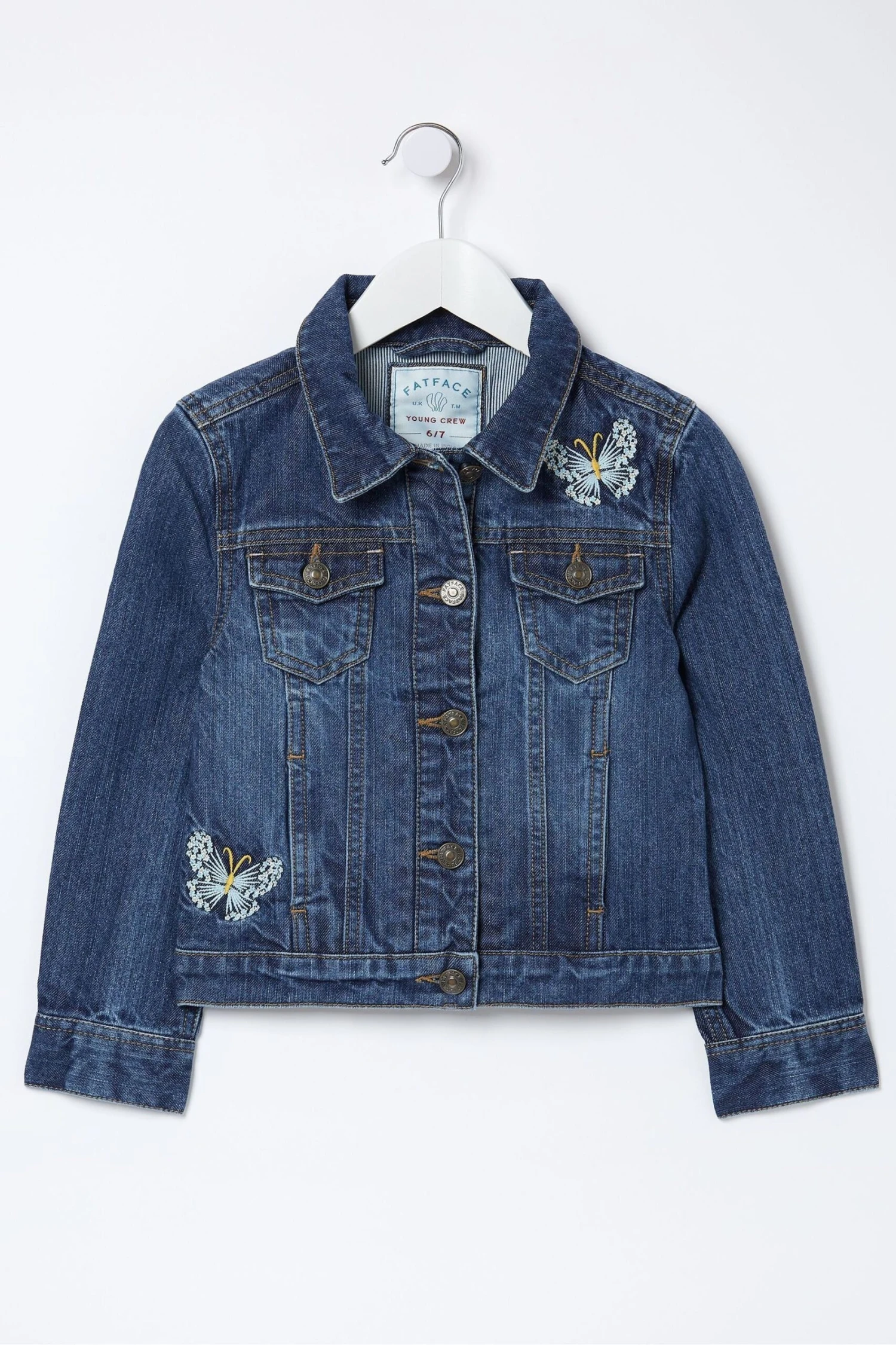 FatFace Blue Embroidered Denim Jacket 4 FatFace Blue Embroidered Denim Jacket - Image 2