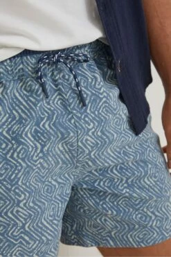 FatFace Blue Trevose Tile Print Swim Shorts -Fat Face Shop D70287s3