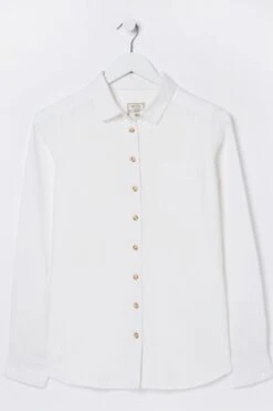 FatFace White Olivia Linen Shirt -Fat Face Shop D78 325s5