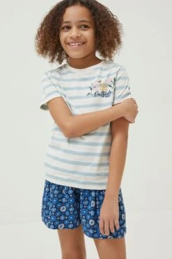 FatFace Natural Stripe Bee T-Shirt