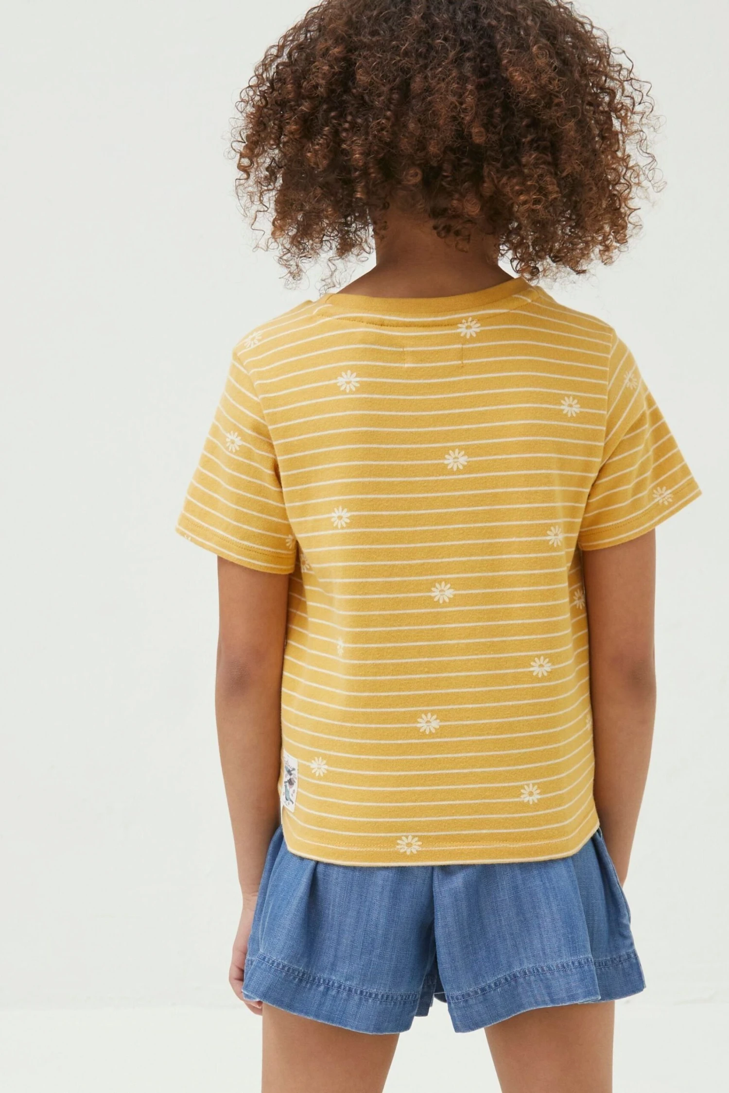 FatFace Yellow Floral Stripe T-Shirt 4 FatFace Yellow Floral Stripe T-Shirt - Image 2