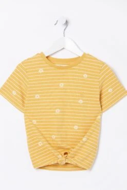FatFace Yellow Floral Stripe T-Shirt 9 FatFace Yellow Floral Stripe T-Shirt -Fat Face Shop D78306s4