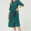 FatFace Green Hadley Midi Dress 2 FatFace Green Hadley Midi Dress -Fat Face Shop D78312s