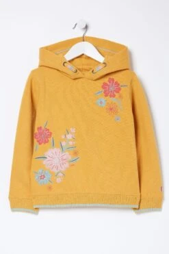 FatFace Yellow Flower Placement Popover Hoodie